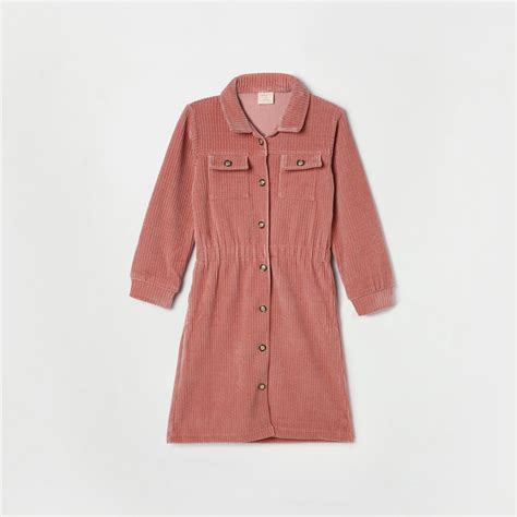 buy tiny girl textured spread collar shirt dress from tiny girl at just