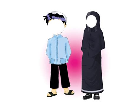 menutup aurat gambar kartun lelaki  perempuan muslimah pakaian menutup aurat lelaki