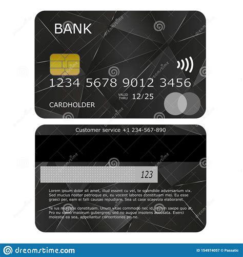Front And Back Side Credit Card Vector Editorial Photography