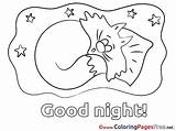 Sheet Night Good Colouring Cat Drawing Coloring Title Cards sketch template