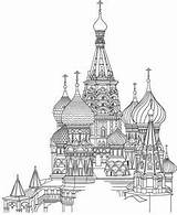 Basilio Kremlin Catedral Cathedral Moscow Disegni Adulte Sketch Mosca Famous Basils Basile Russa Paesaggi Cattedrali sketch template