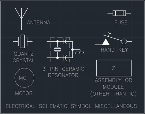 electrical schematic symbol miscellaneous  cad block  autocad drawing