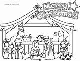 Coloring Nativity Pages Scene Printable Manger Christmas Sunday School Preschool Away Color Story Colouring Outdoor Drawing Line End Year Sheets sketch template
