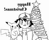 Pokemon Coloring Christmas Pages Printable Getcolorings Color sketch template