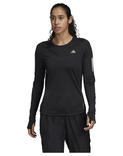 adidas womens long sleeve  shirt black life style sports