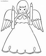Engel Angel Angels Ausmalen Natale Malvorlage Kerze Weihnachten Angioletti Colorare sketch template