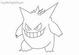 Coloring Gengar Pages Popular sketch template