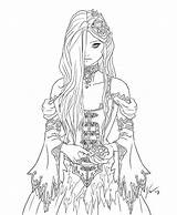 Coloring Pages Goth Gothic Anime Fantasy Adult Elves Color Printable Colouring Fairy Girl Deviantart Lineart раскраска Elf Nymph феи Für sketch template