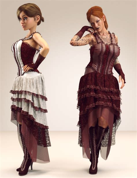 dforce victorian goth outfit for genesis 8 female s daz 3d