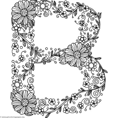 floral alphabet coloring book getcoloringpagesorg letter  coloring