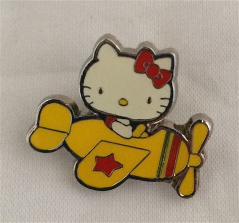 vintage sanrio hello kitty 2006 airplane pin badge pins very rare from japan hello kitty