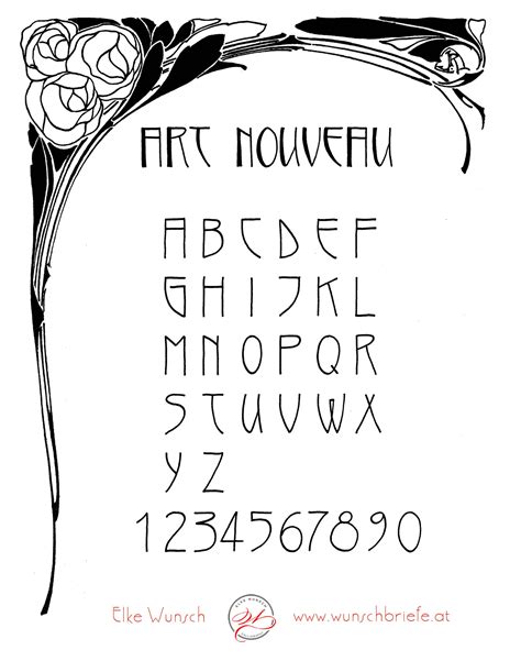 jugendstil schrift art nouveau script   jugendstil