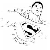 Dots Connect Coloring Superman Flying Print Pages sketch template