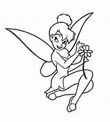 Coloring Tinkerbell Pages Disney Printable Tinker Bell Fairy Flower Clipart Print Hollow Pixie Christmas Drawings Clip Drawing Library Friends Kids sketch template