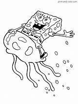 Spongebob Squarepants Colouring Colorear Jellyfish Esponja Krabs Skateboard Goth sketch template