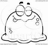 Blob Clipart Pudgy Drunk Cartoon Sad Smiling Outlined Thoman Cory Coloring Vector Royalty Clipartof sketch template