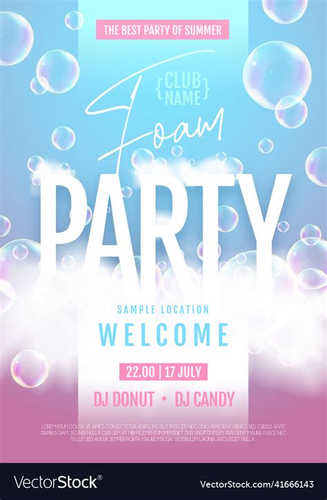 disco foam party poster royalty free vector image