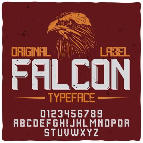 vector falcon red label  typeface