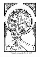 Mucha Coloring Pages Alphonse Nouveau Visit Book Imgarcade sketch template