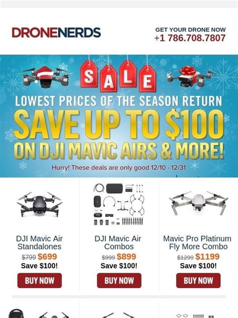drone nerds  holiday gift lowest prices   season   save     dji