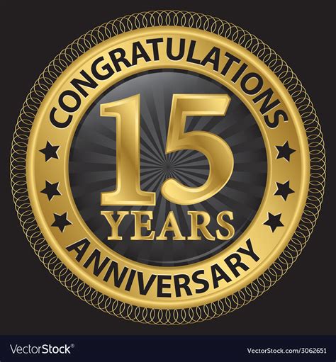 years anniversary congratulations gold label vector image