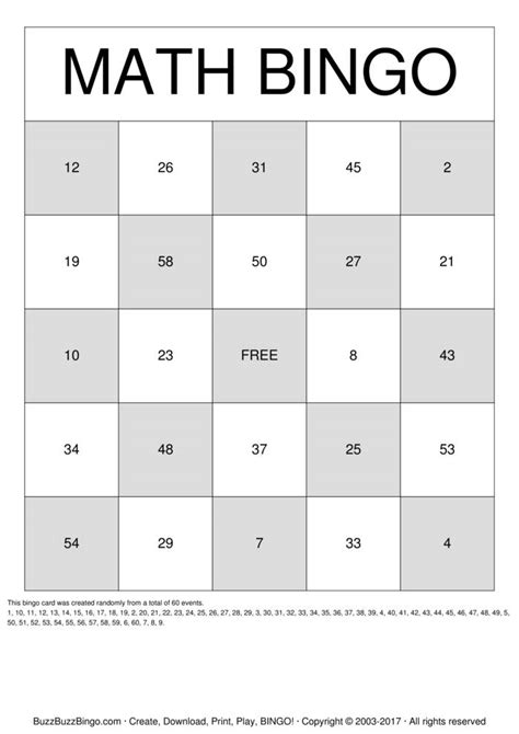 numbers 1 60 bingo cards to download print and customize