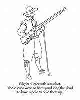 Pilgrim Musket Wampanoag sketch template