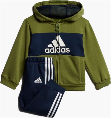bolcom adidas adidas joggingpak logo hoodie groen blauw kinder