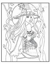 Coloring Pages Printable Pagan Fantasy Pastel Adults Goth Getcolorings Goddess Getdrawings Adult Color Interesting Advanced Colorings sketch template