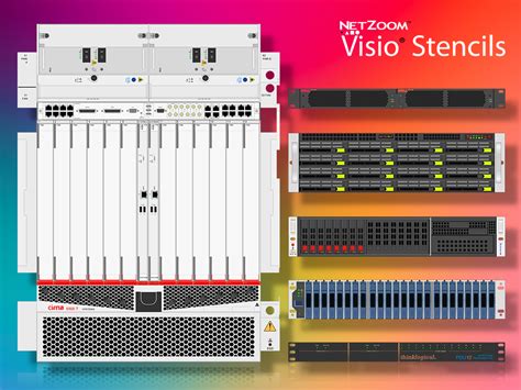 netzoom visio stencils library updated  data center  network devices  server