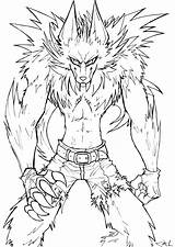 Werewolf Lineart Lobisomem Realistic Desenhos sketch template