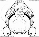 Crab Hermit Clipart Coloring Cartoon Depressed Sly Excited Angry Outlined Vector Cory Thoman Surprised Dumb Illustration Royalty Clipartof Clip sketch template