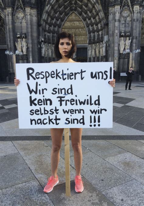 cologne sex attacks naked artist mila moiré protests against new year