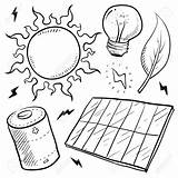 Solar Energy Sketch Drawing Renewable Power Doodle Getdrawings Panel Light Vector Style Sun Green Objects sketch template