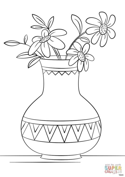 elegant photo  flower pot coloring page birijuscom