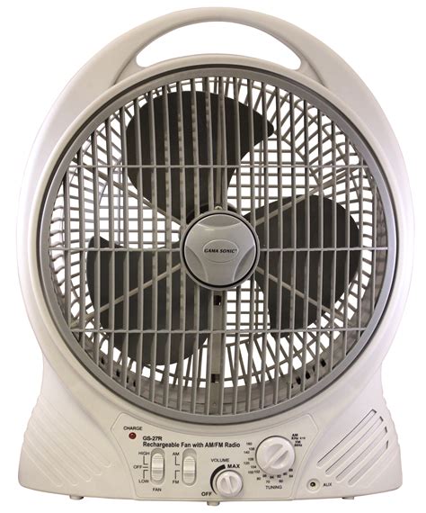 gama sonic rechargeable battery operated portable fan  integrated radio shop