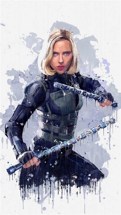 black widow avengers infinity war artwork 2018
