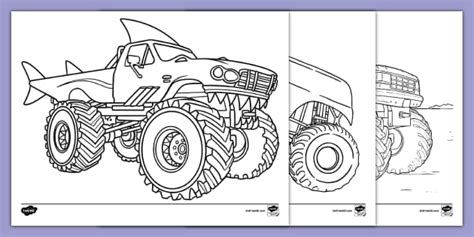 printable monster truck coloring pages twinkl ca twinkl