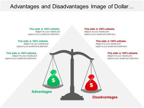 advantages and disadvantages image of dollar bags on a