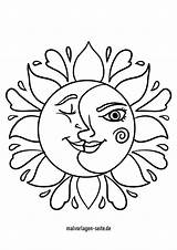 Sonne Mond Sterne Malvorlagen Seite Matahari Mewarnai Malvorlage Bunga sketch template