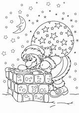 Coloring Roof Santa Pages из раскраски категории все Year sketch template