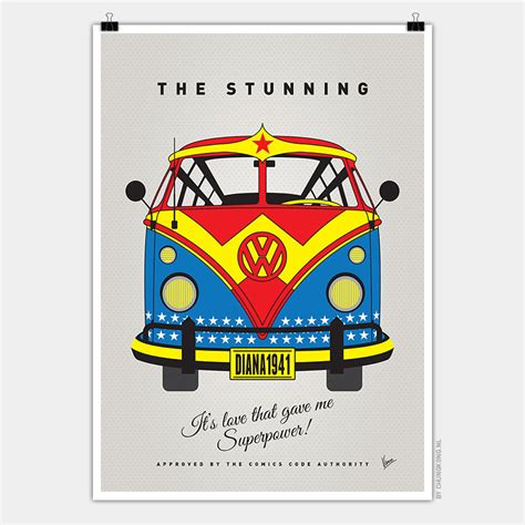 volkswagen t1 superhero posters fashion vw vans for comic characters