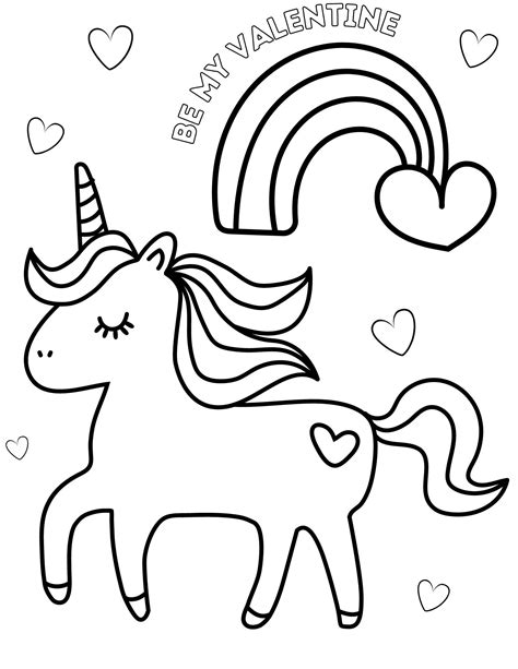 unicorn valentines day coloring pages valentines etsy