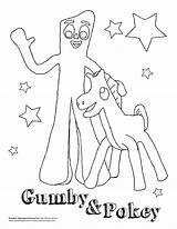 Gumby Coloring Pages Pokey Sheet Sheets Clokey Wordpress sketch template