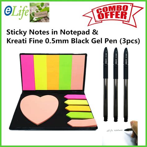 combo offer sticky notes arrow flags in notepad 5 colors 275 pcs