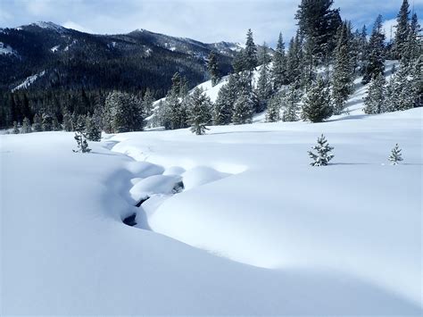 snowy stream   idaho mountains mostbeautiful