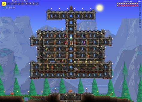 terraria floating brick fortress  traps hxed