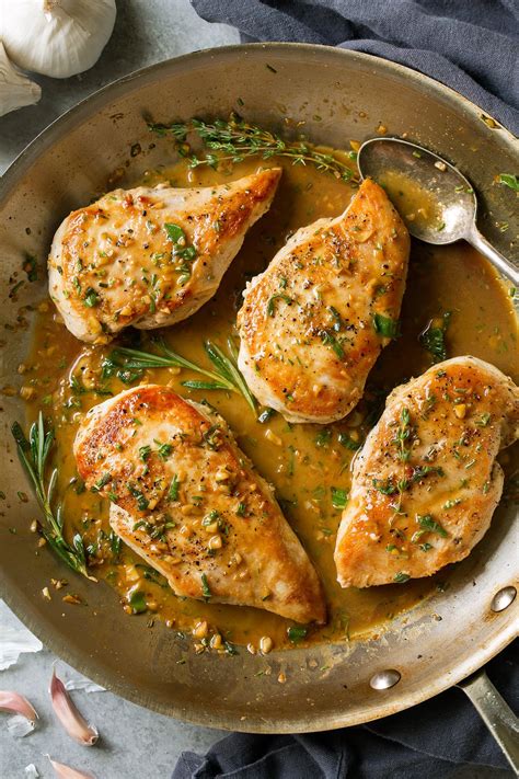 skillet chicken recipe  garlic herb butter sauce cooking classy