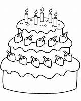 Birthday Cake Strawberry Coloring Pages Printable Categories sketch template