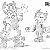 Bendy Boris sketch template